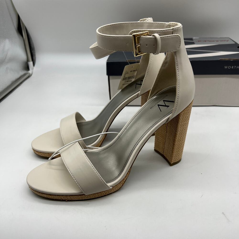 Worthington Womens Lynch Heeled Sandals Ivory Size 11M - Picture 7 of 11
